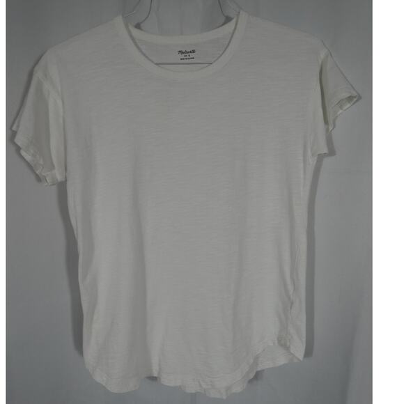 Madewell Tops - Madewell Women's Small White Casual T-Shirt Short Sleeves Round Hem
